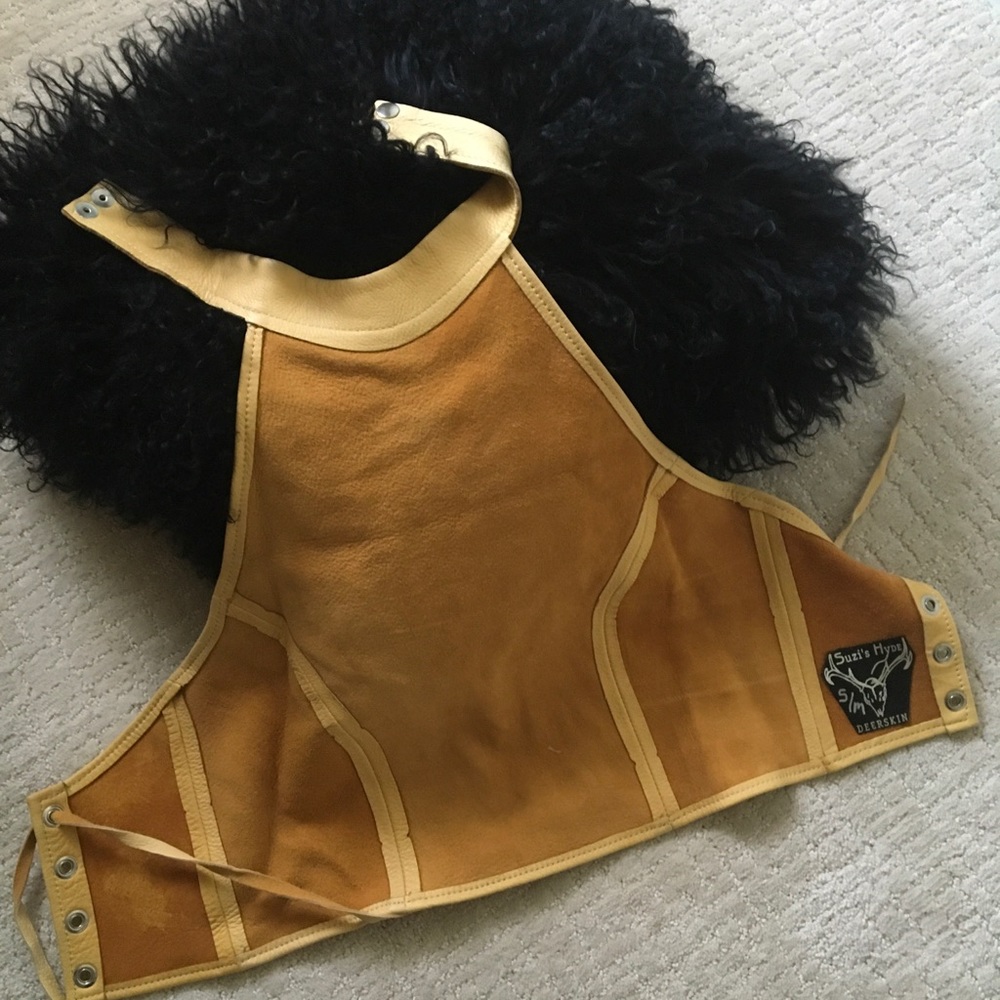 Leather Halter top .